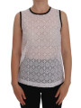 Tops & T-Shirts Elegant White Nylon Tank Top 550,00 € 8058696852504 | Planet-Deluxe