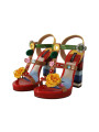 Sandals Multicolor Floral Ankle Strap Heels 2.500,00 € 8054319272100 | Planet-Deluxe