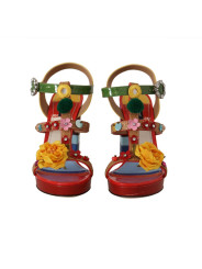 Sandals Multicolor Floral Ankle Strap Heels 2.500,00 € 8054319272100 | Planet-Deluxe