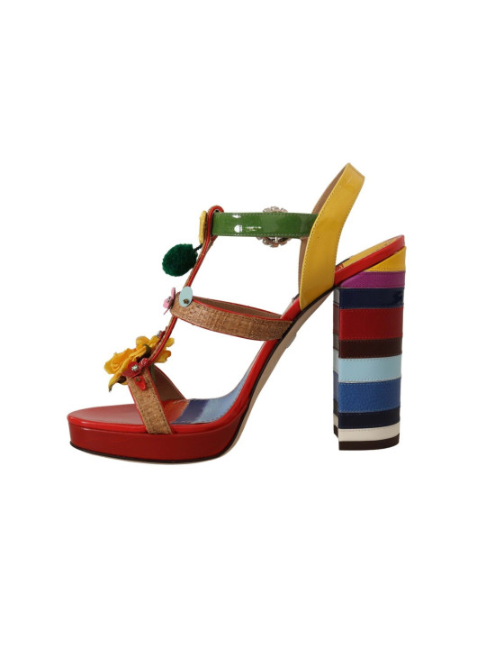 Sandals Multicolor Floral Ankle Strap Heels 2.500,00 € 8054319272100 | Planet-Deluxe