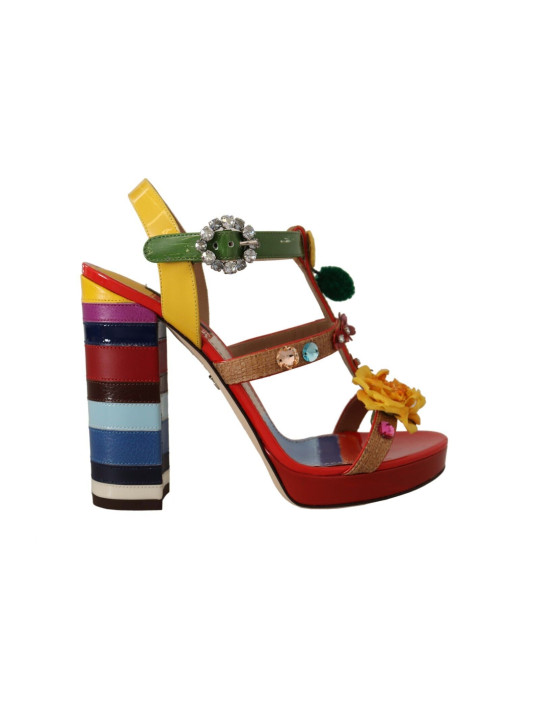 Sandals Multicolor Floral Ankle Strap Heels 2.500,00 € 8054319272100 | Planet-Deluxe