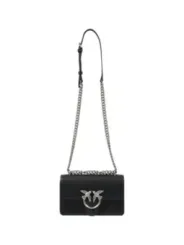 Schwarze Pinko Schultertasche mit Klappe