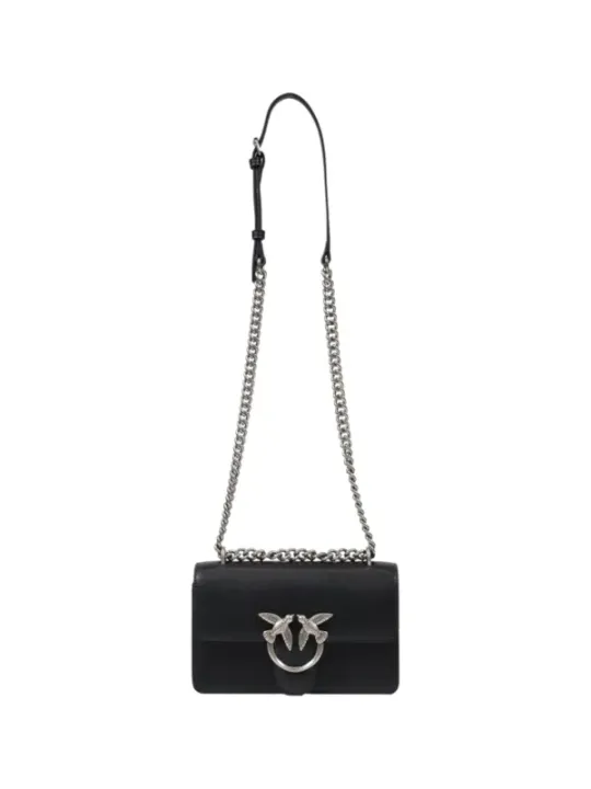 Schwarze Pinko Schultertasche mit Klappe