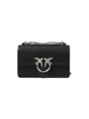 Schwarze Pinko Leder Schultertasche elegant