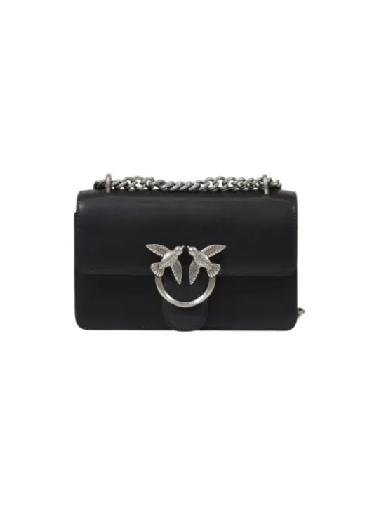 Schwarze Pinko Leder Schultertasche elegant