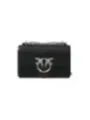 Schwarze Pinko Leder Schultertasche elegant