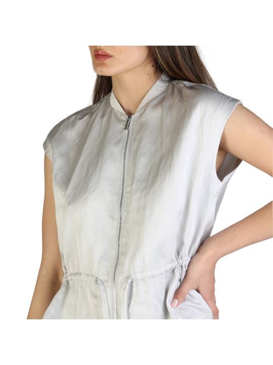 Graue Armani Exchange Nylonbluse mit Reißverschluss