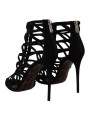 Sandals Elegant Black Suede Heels Sandals 2.400,00 € 8057001471720 | Planet-Deluxe