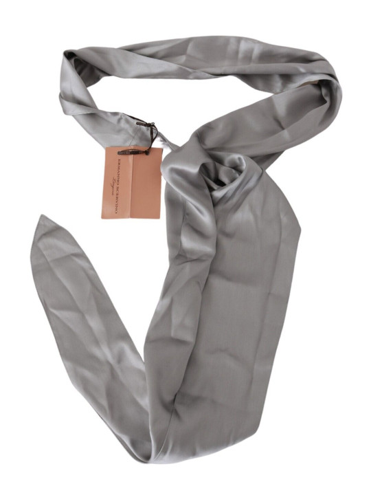 Scarves Sleek Silver Silk Neck Scarf for Men 150,00 € 8033643090444 | Planet-Deluxe