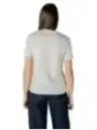 Weißes Baumwoll-T-Shirt im Jeans-Look