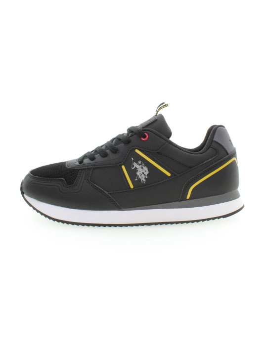 Sneakers Sleek Black Lace-Up Sneakers with Logo Detail 110,00 € 8055197312391 | Planet-Deluxe