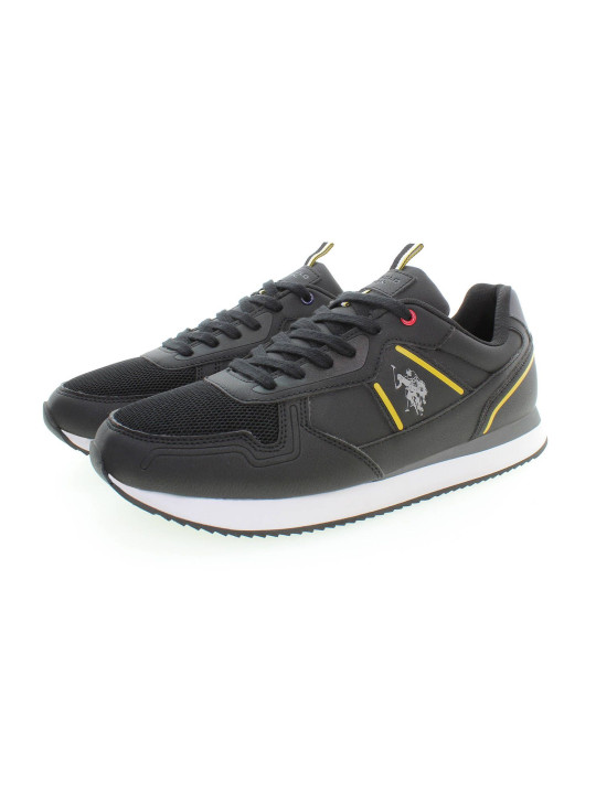 Sneakers Sleek Black Lace-Up Sneakers with Logo Detail 110,00 € 8055197312391 | Planet-Deluxe