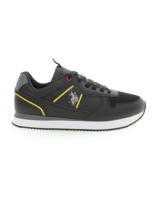 Sneakers Sleek Black Lace-Up Sneakers with Logo Detail 110,00 € 8055197312391 | Planet-Deluxe