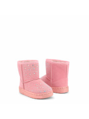 Rosa High-Top-Stiefel mit Schmucksteinen