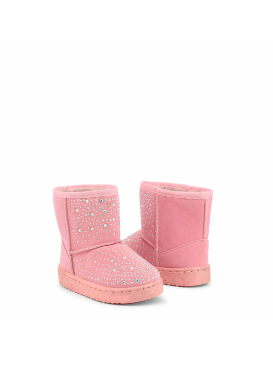 Rosa High-Top-Stiefel mit Schmucksteinen