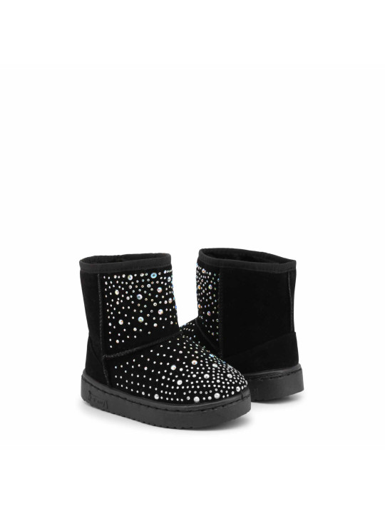 Schwarze Stiefeletten mit weißen Pailletten