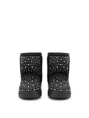 Schwarze gepunktete Stiefeletten mit Gummisohle