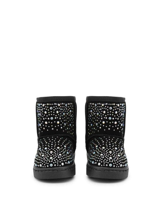 Schwarze gepunktete Stiefeletten mit Gummisohle