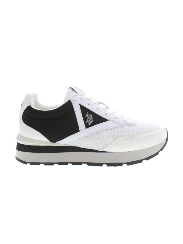 Sneakers Elegant White Lace-Up Sneakers with Logo Accent 150,00 € 8055197348390 | Planet-Deluxe