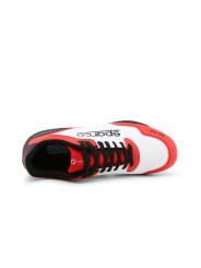 Rote weiße schwarze Rennschuhe Sparco