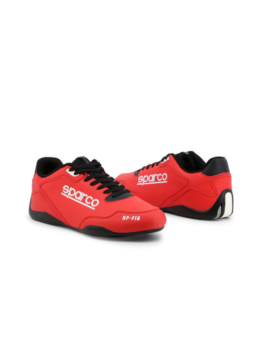 Rote und schwarze Rennschuhe Sparco