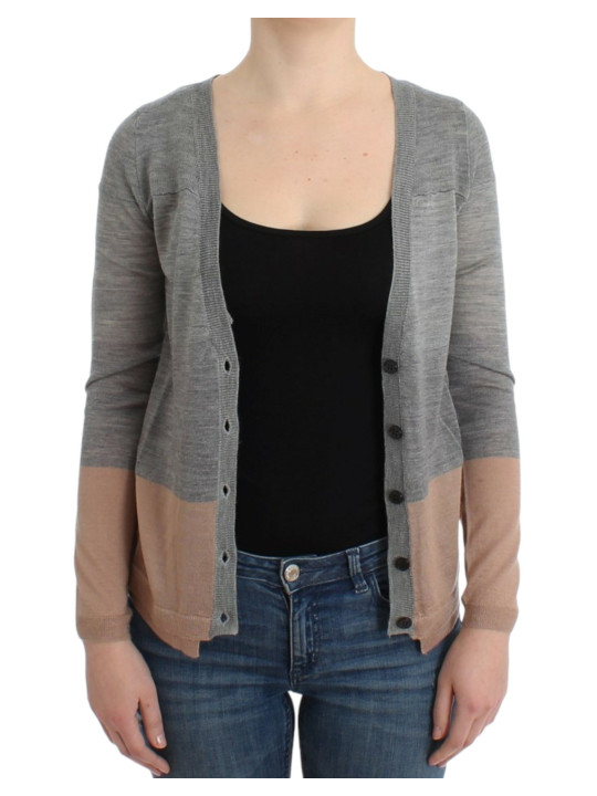 Sweaters Elegant Gray Acrylic & Wool Cardigan 260,00 € 72527273005 | Planet-Deluxe