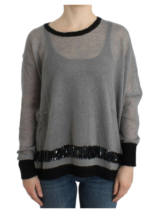 Sweaters Chic Asymmetric Embellished Knit Sweater 320,00 € 7333413033468 | Planet-Deluxe