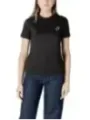 Schwarzes Baumwoll-T-Shirt mit ck-Logo