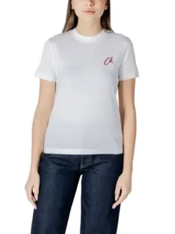 Weißes CK Logo T-Shirt Baumwolle