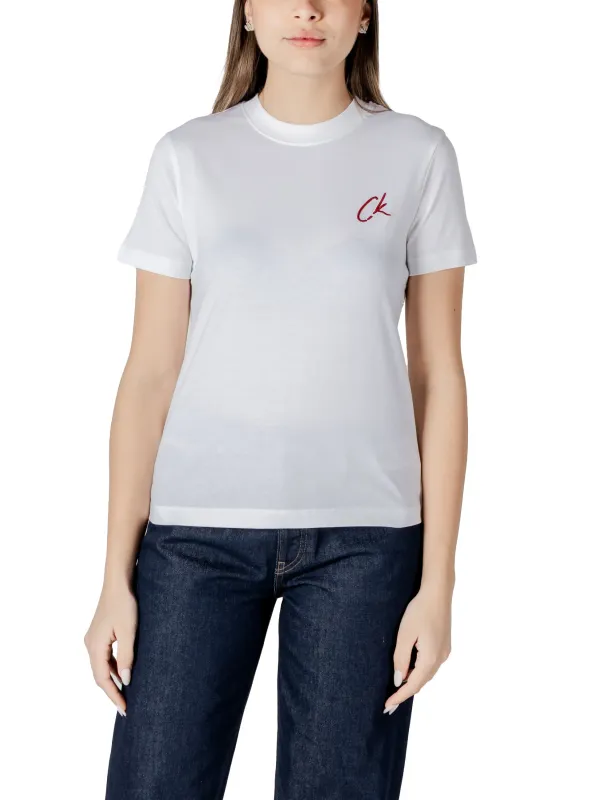 Weißes CK Logo T-Shirt Baumwolle Weißes CK Logo T-Shirt Baumwolle