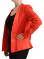 Jackets & Coats Elegant Orange Overcoat Long Sleeves Jacket 700,00 € 7333413044006 | Planet-Deluxe