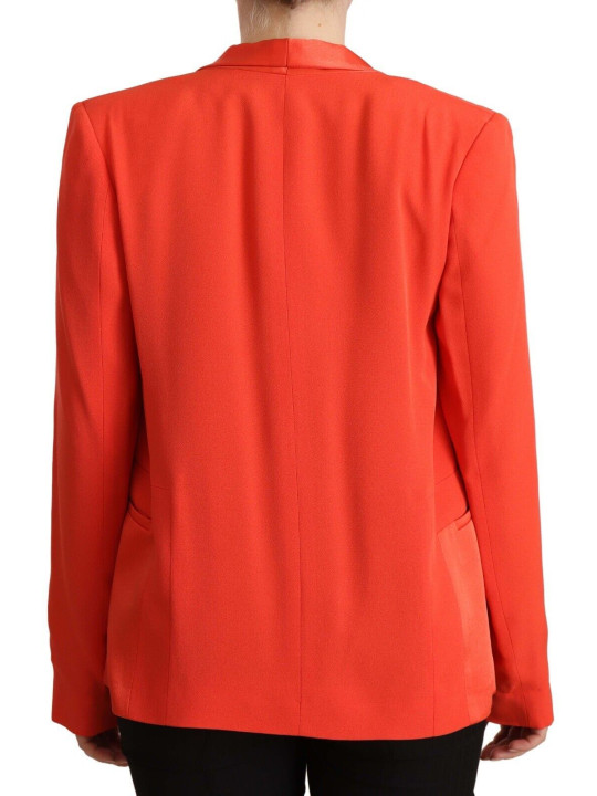 Jackets & Coats Elegant Orange Overcoat Long Sleeves Jacket 700,00 € 7333413044006 | Planet-Deluxe