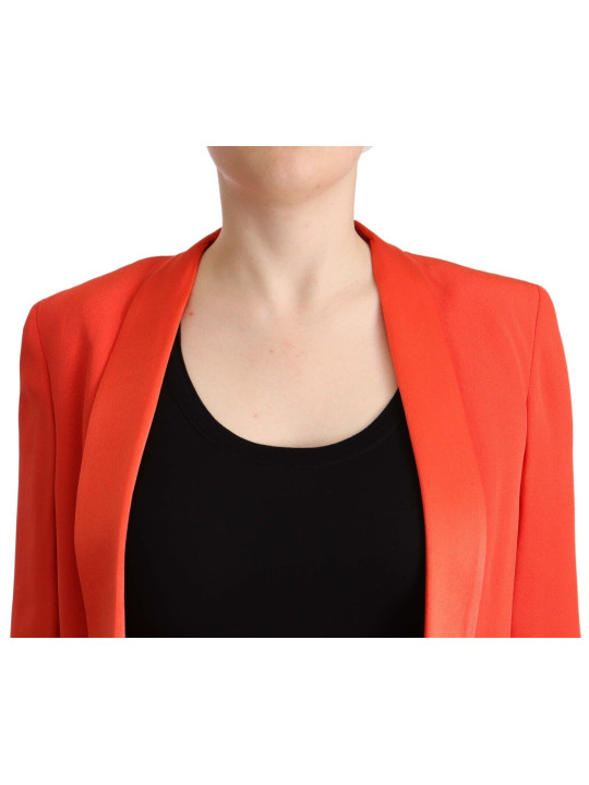 Jackets & Coats Elegant Orange Overcoat Long Sleeves Jacket 700,00 € 7333413044006 | Planet-Deluxe