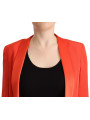 Jackets & Coats Elegant Orange Overcoat Long Sleeves Jacket 700,00 € 7333413044006 | Planet-Deluxe