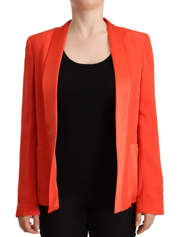 Jackets & Coats Elegant Orange Overcoat Long Sleeves Jacket 700,00 € 7333413044006 | Planet-Deluxe