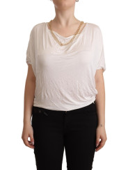 Tops & T-Shirts Elegant White Gold Chain T-Shirt Top 150,00 € 7333413044044 | Planet-Deluxe