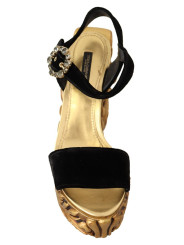 Sandals Baroque Velvet Heels in Black and Gold 3.500,00 € 8050246186732 | Planet-Deluxe