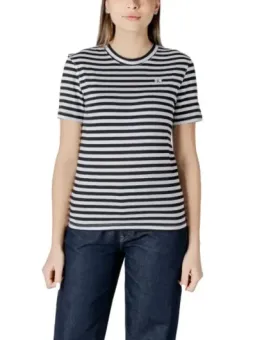 Gestreifte Damen-Baumwoll-T-Shirt von Calvin Klein