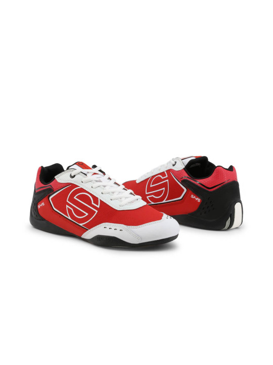 Rote Sparco Rennschuhe mit Details
