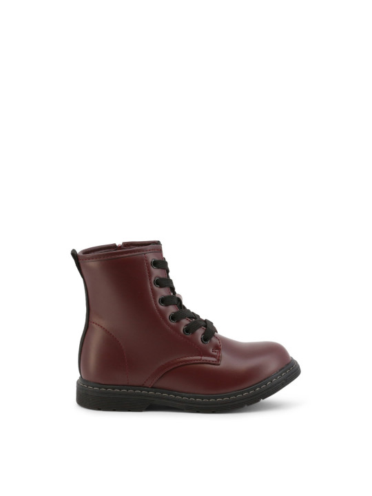 Burgunderfarbene Leder-Stiefeletten Shone