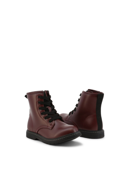 Burgunderfarbene Dr. Martens Lederstiefel