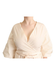 Dresses Elegant Off White Maxi Wrap Dress 500,00 € 7333413043931 | Planet-Deluxe