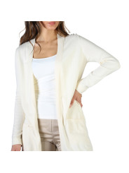 Cremefarbener Seiden Cardigan langer Schnitt