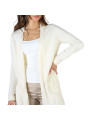 Cremefarbener Seiden Cardigan langer Schnitt