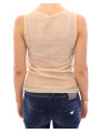 Tops & T-Shirts Elegant Beige Tank Top Blouse 360,00 € 8033697518321 | Planet-Deluxe