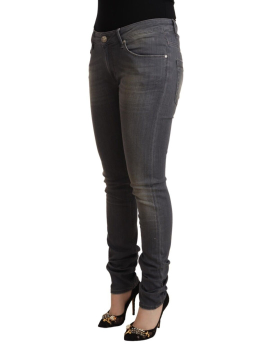 Jeans & Pants Elegant Dark Gray Skinny Jeans - Low Waist Zip Closure 200,00 € 7333413044259 | Planet-Deluxe