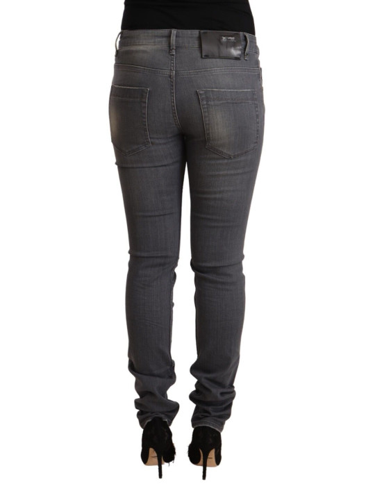 Jeans & Pants Elegant Dark Gray Skinny Jeans - Low Waist Zip Closure 200,00 € 7333413044259 | Planet-Deluxe