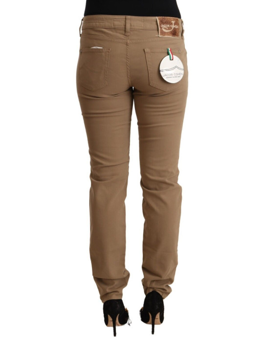 Jeans & Pants Elegant Brown Mid Waist Skinny Pants 800,00 € 7333413044303 | Planet-Deluxe