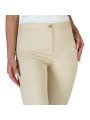 Beige Damenhose mit Knopf
