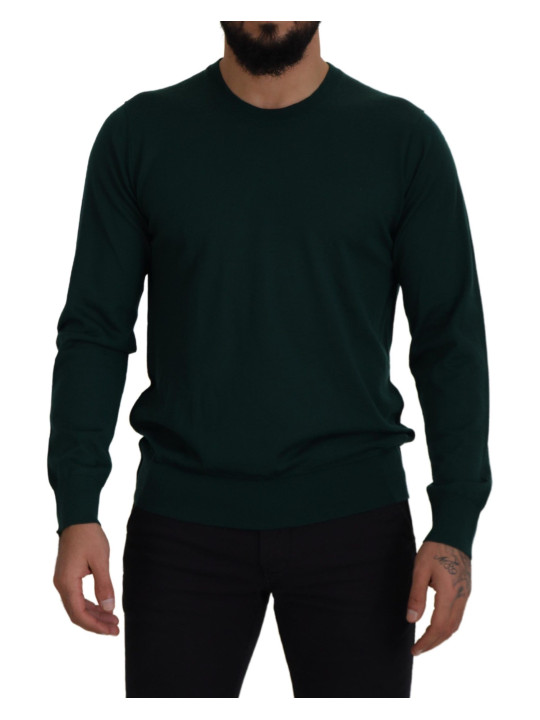 T-Shirts Elegant Green Crewneck Cashmere Sweater 1.000,00 € 8058091458851 | Planet-Deluxe